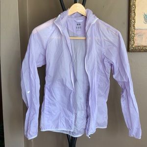 Uniqlo sheer rain coat jacket periwinkle purple